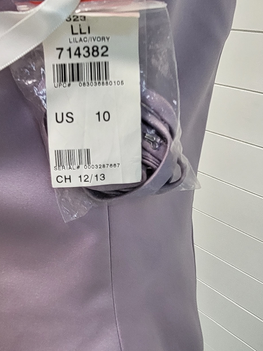 Strapless Lavender Satin Cocktail Dress with White Floral Appliqué - Picture 7 of 13